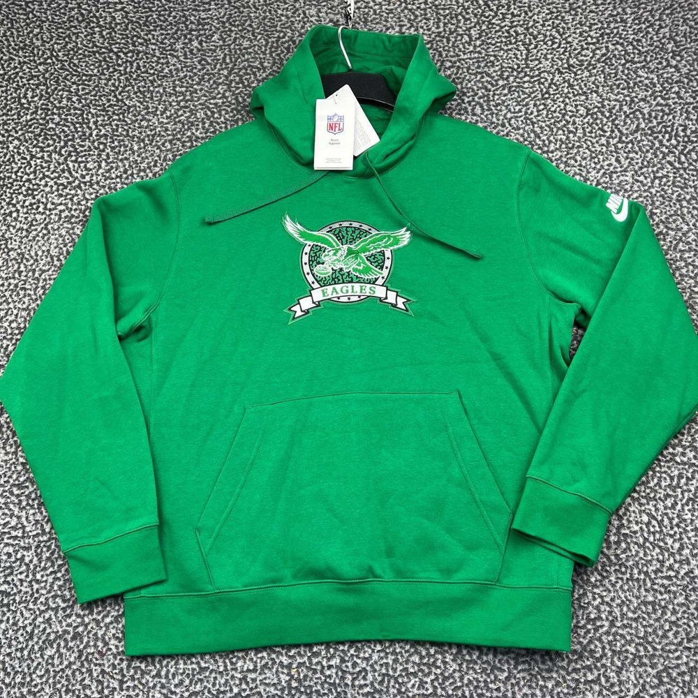 Nike Philadelphia Eagles NFL Hoodie Men Large Green Pullover Long Sleeve New L